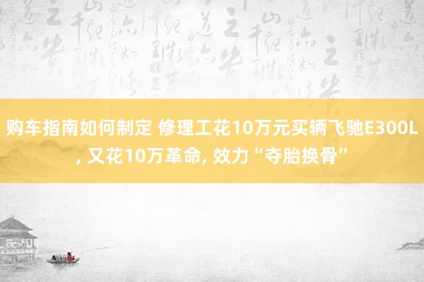 购车指南如何制定 修理工花10万元买辆飞驰E300L, 又花10万革命, 效力“夺胎换骨”