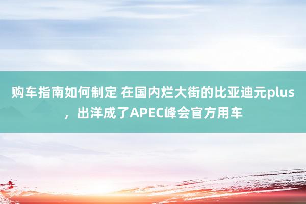 购车指南如何制定 在国内烂大街的比亚迪元plus，出洋成了APEC峰会官方用车