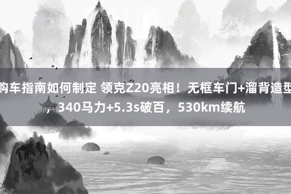 购车指南如何制定 领克Z20亮相！无框车门+溜背造型，340马力+5.3s破百，530km续航