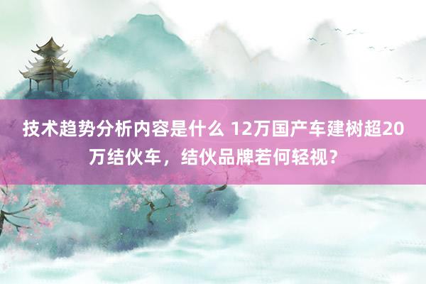 技术趋势分析内容是什么 12万国产车建树超20万结伙车，结伙品牌若何轻视？