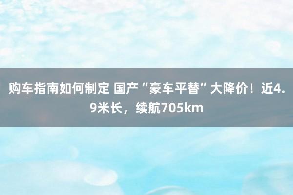 购车指南如何制定 国产“豪车平替”大降价！近4.9米长，续航705km