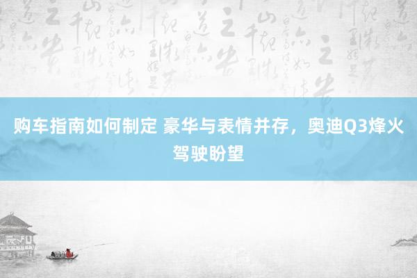 购车指南如何制定 豪华与表情并存，奥迪Q3烽火驾驶盼望