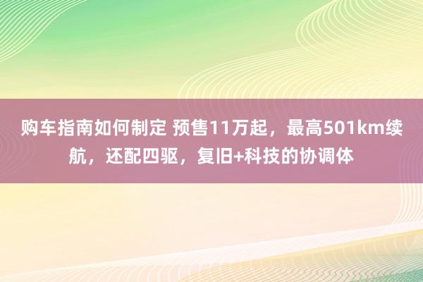 购车指南如何制定 预售11万起，最高501km续航，还配四驱，复旧+科技的协调体