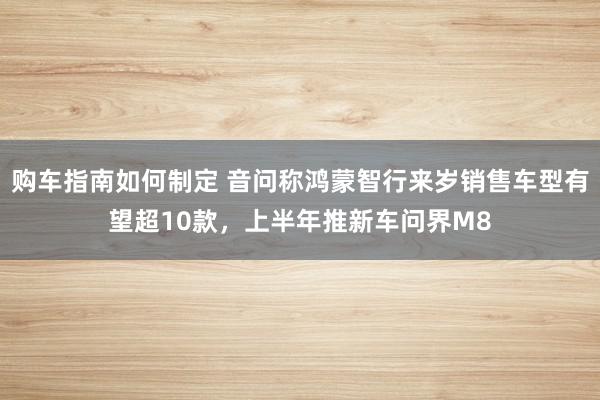 购车指南如何制定 音问称鸿蒙智行来岁销售车型有望超10款，上半年推新车问界M8