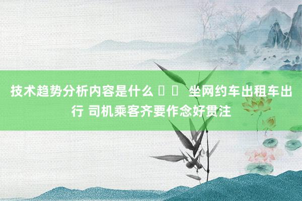 技术趋势分析内容是什么 		 坐网约车出租车出行 司机乘客齐要作念好贯注