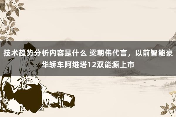 技术趋势分析内容是什么 梁朝伟代言，以前智能豪华轿车阿维塔12双能源上市