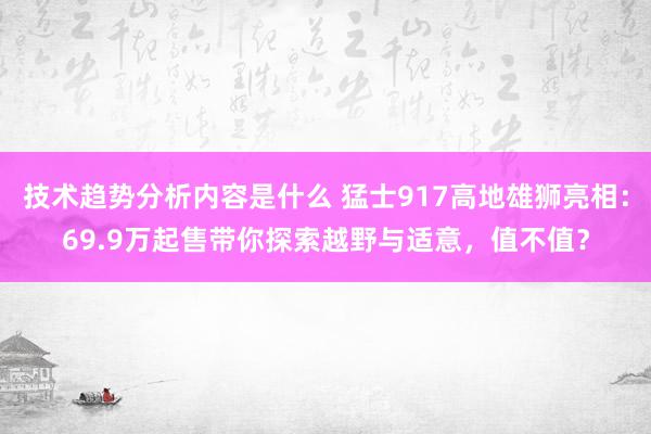 技术趋势分析内容是什么 猛士917高地雄狮亮相：69.9万起售带你探索越野与适意，值不值？