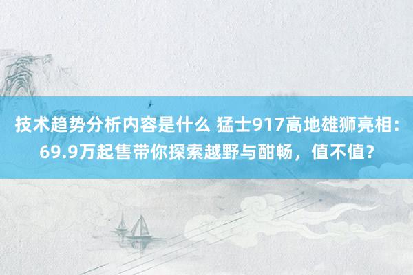 技术趋势分析内容是什么 猛士917高地雄狮亮相：69.9万起售带你探索越野与酣畅，值不值？