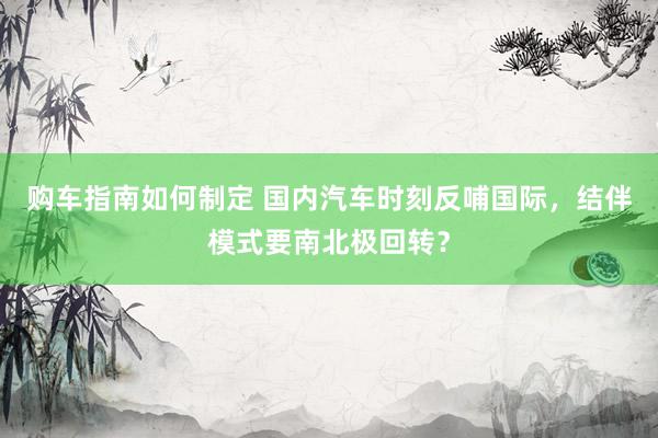 购车指南如何制定 国内汽车时刻反哺国际，结伴模式要南北极回转？