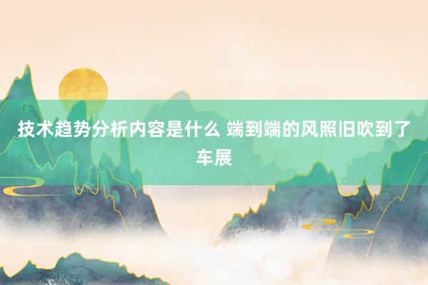 技术趋势分析内容是什么 端到端的风照旧吹到了车展