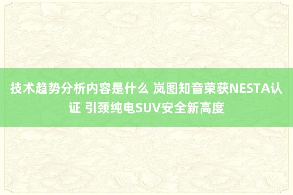 技术趋势分析内容是什么 岚图知音荣获NESTA认证 引颈纯电SUV安全新高度