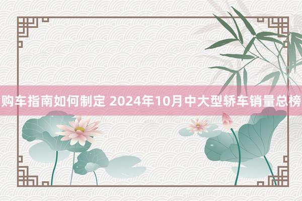 购车指南如何制定 2024年10月中大型轿车销量总榜