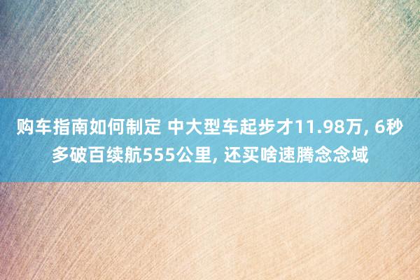 购车指南如何制定 中大型车起步才11.98万, 6秒多破百续航555公里, 还买啥速腾念念域