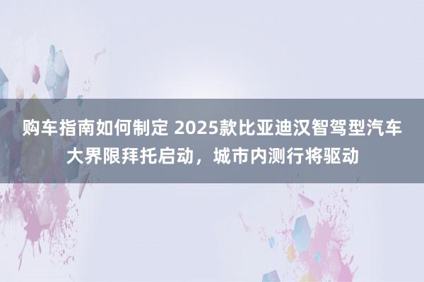 购车指南如何制定 2025款比亚迪汉智驾型汽车大界限拜托启动，城市内测行将驱动