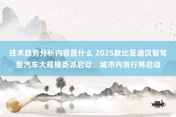 技术趋势分析内容是什么 2025款比亚迪汉智驾型汽车大规模委派启动，城市内测行将启动