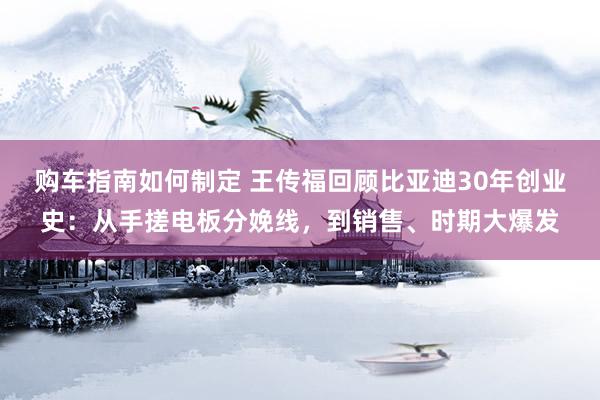 购车指南如何制定 王传福回顾比亚迪30年创业史：从手搓电板分娩线，到销售、时期大爆发