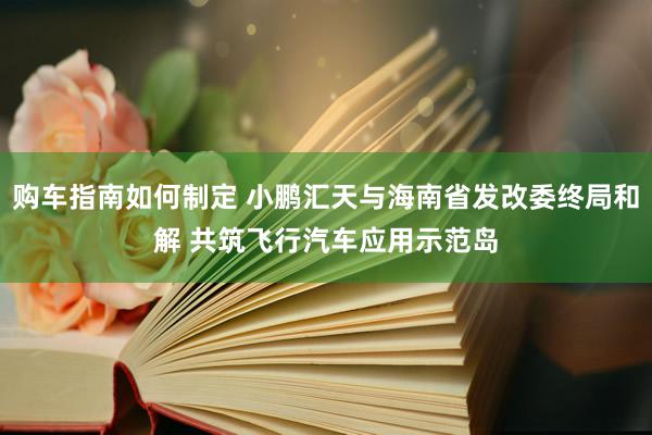 购车指南如何制定 小鹏汇天与海南省发改委终局和解 共筑飞行汽车应用示范岛