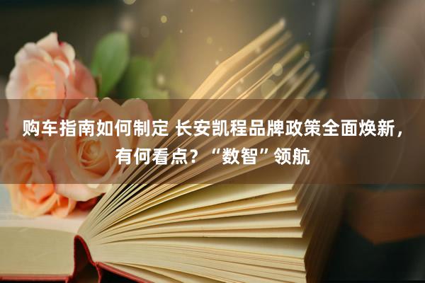 购车指南如何制定 长安凯程品牌政策全面焕新，有何看点？“数智”领航