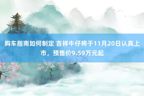 购车指南如何制定 吉祥牛仔将于11月20日认真上市，预售价9.59万元起